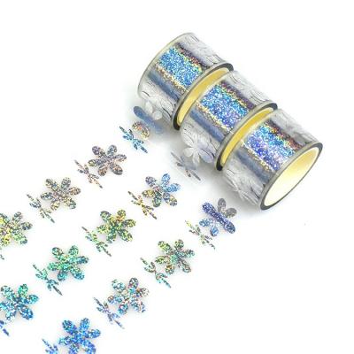 China Foil washi tape sticker waterproof home decorative sticky transparent holographic paper tape roll for sale