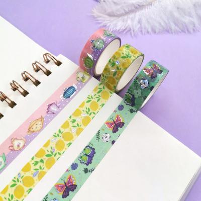 China Wholesale Waterproof DIY Adhesive Cartoon Tape , Japanese Holographic Foil Washi Tape Custom Printed for sale