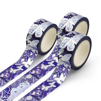 China Waterproof Custom Printed Stationery Foil Washi Tape Holographic Marks for sale