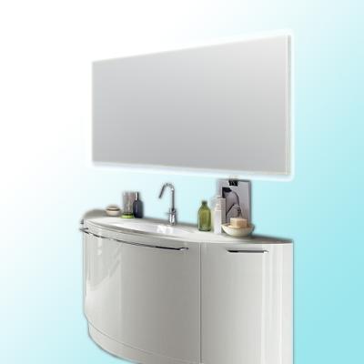 China Modern HOT 55 Inch Curved Modern Bathroom Vanity Cabinet PVC Bathroom Sink Cabinet 4406 for sale