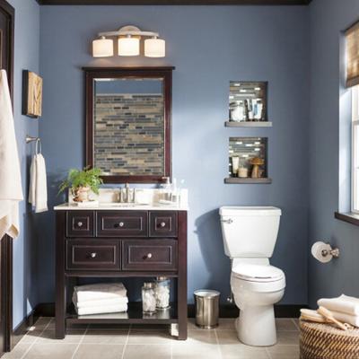 China CLASSIC Floor Standing Espresso Bathroom Cabinet Solid Wood Transitional Bathroom Vanity YXL-1806SF for sale