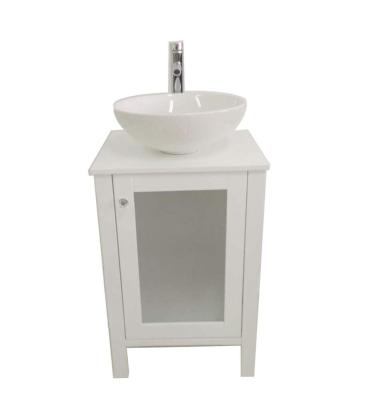 China Amazon Hot Sale Basin Vanity 20 Inch Bathroom Vanity Cabinet White Basin Sink Ceramic Bathroom Sink YX-C7243 for sale