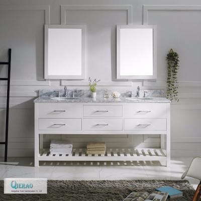 China CLASSIC Classic 72 Inch Double Sink Hotel Bath Vanity Bathroom Furniture for sale