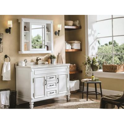 China American Rustic Free Standing White Or Turquoise Vanity Cabinet Bathroom Vanity Furniture YXL-6002 for sale