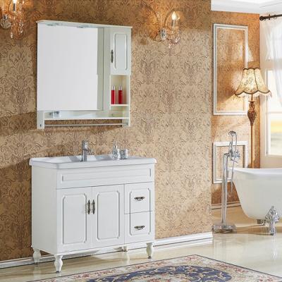 China Classic White Classic Bathroom Vanity PVC And Elegant Design PVC Other Antique Furniture YX-CP1001 for sale