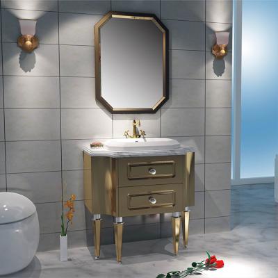 China China factory wholesale modern hotel stainless steel bathroom vanity cabinet for sale