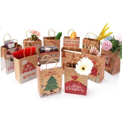 China Custom Personality Christmas Gift Bags Personalized Brown Kraft Paper Food Packaging Shopping Doggie Bag for sale