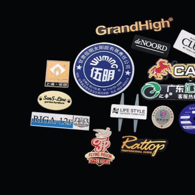 China Electronic Product Label Customized Electroforming Copper Plating Brand Logo Metal Label With Adhesive for sale