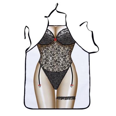 China 3D Personality Muscle Funny Apron Sexy Bikini Kitchen Apron Dinner Cooking Waterproof Adult Aprons for sale