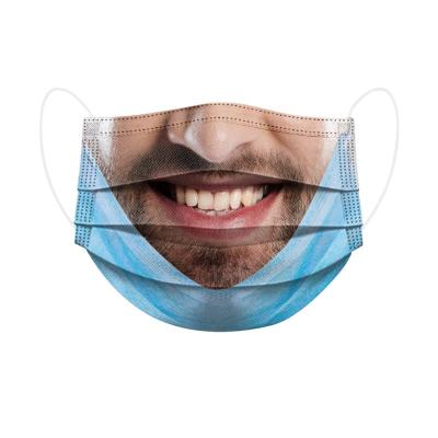 China Funny Smile Face Mouth Mask Personality Dress Dress Protective Mask Decoration Personality Cute Gift for sale