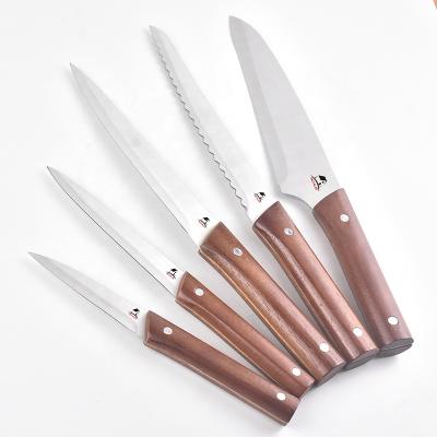 China Sustainable Stainless Steel New Arrival 5 Pieces Chef Knife Kitchen Knife Set for sale