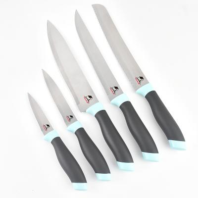 China Hot Selling Viable Competitive Price PP Handle 6 Pcs Knives Kitchen Knife Set Modern for sale