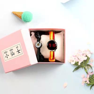 China Day/Date Vintage Watches Factory Sale Cheap Touch Screen Watch Band Nylon Round Dial 25mm Kids Watch Digital LED Unisex for sale