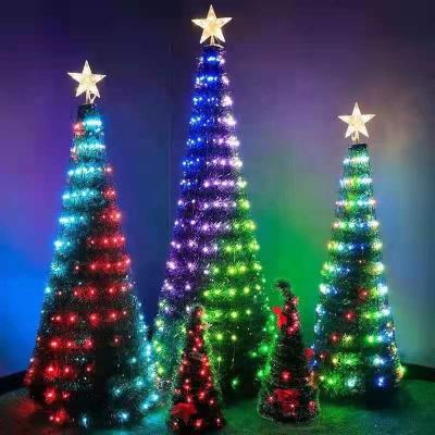 China Decorative Christmas Tree Lamp String Decor LED String Lamp RGB Fairy Holiday Outdoor Colorful Leather Indoor/Outdoor Xmas for sale