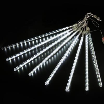 China Custom Made String Christmas Lights Outdoor Waterproof Solar Meteor Rain Rain Light Pluggable Cool White White White Connectable Tubes for sale