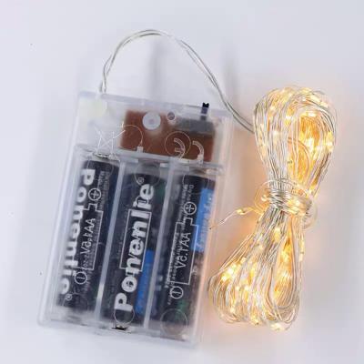 China Indoor and Outdoor Flexible Copper Wire String Light Mini LED Fairy Christmas Party Decorative 9 Colors 3AA Battery Copper Wire String Light Decorative Electric Fairy Lights for sale