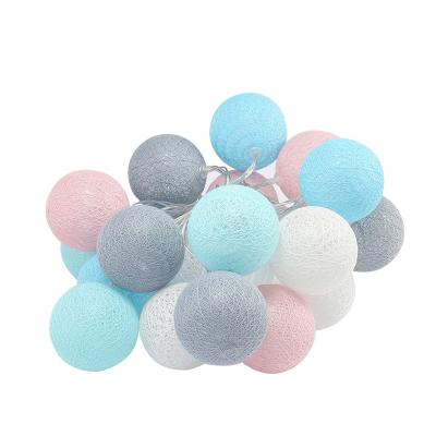 China String Decorative Light 2021 New LED Cotton String Ball Lamp Creative Wholesale Bedroom Headboard String Lamp for sale