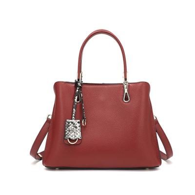 China Other Wholesale Luxury Women Shoulder Bag Red Genuine Leather Handbags EGL216 for sale