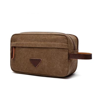 China MCP007 Vintage Vintage Travel Makeup Organizer Men Wash Toiletry Bag Canvas Toiletry Bag for sale