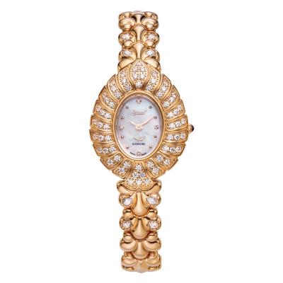 China Women's Rose Gold Plated CZ Stainless Steel Watch For Woman for sale