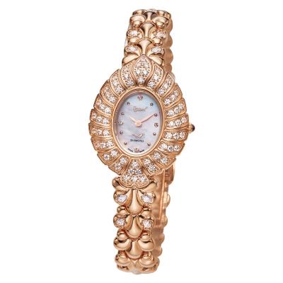 China Women Full CZ Stones Chain Bracelet Sapphire Glass Watch for sale