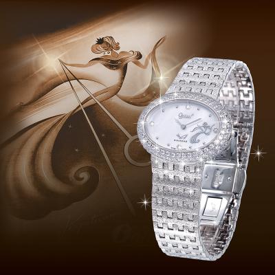 China Women Luxury Sliver Pearly Set Diamonds Eye for sale