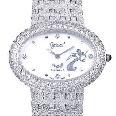 China Women Ultra Slim White Stainless Steel PVD Sliver Watch For Sale for sale