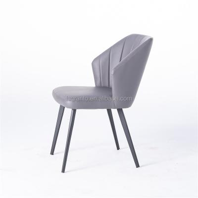 China Comfortable New Arrive Indoor Gray Living Room Furniture Easy Clean Seat PU Dining Chair for sale