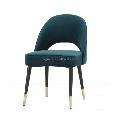 China Comfortable Simple Style Living Room Furniture Atrovirens Dining Chair Velvet PU Seat Chair for sale