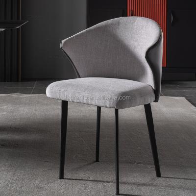 China Most Popular Indoor Furniture Comfortable PU Seat Chair Gray Dining Chair for sale