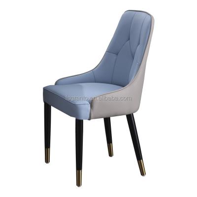 China Comfortable Best Selling Modern Blue Dining Chair PU Chair Luxury Dining Room Furniture for sale