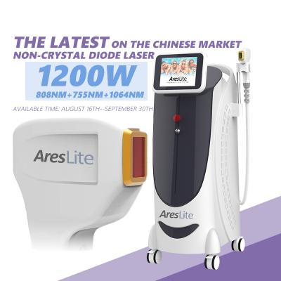 China Skin Tightening Diode Laser 755nm 808 nm 1064nm Full Body Non Crystalline Painless CE 2021 Fast Painless Laser Hair Removal Machine Price for sale