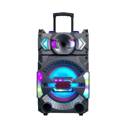 China 12 Inch Portable Karaoke Deluxe Karaoke Speaker Cart Multimedia Speaker with Audio Recording, USB, Rechargeable Ba for sale