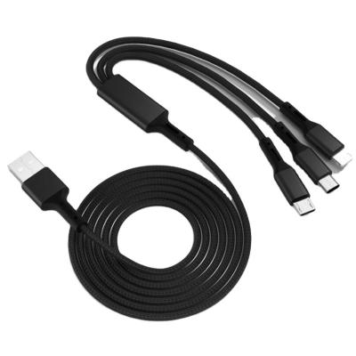 China Video Game Player 3 in 1 Charging Cable Factory OEM USB Nylon Braided Cable For iPhone, Samsung, Huawei USB Charging Cable for sale