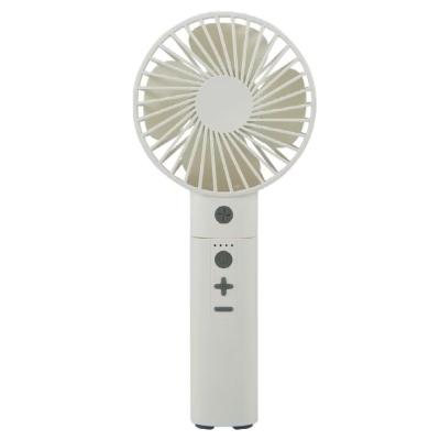 China Convenient Rechargeable LED Light Handheld Battery Cooling Electric Plastic Hand Fan for sale