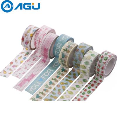 China Hand-Tear AAGU 1PC 15mm*5m Unicorn Washi Tape Fresh Cactus Dot Fruit Various Designs Adhesive tape for sale