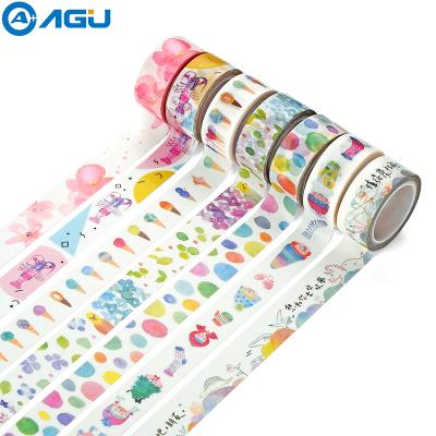 China 2018 Hot Sale 15mm*5m Hand-tear Flamingo Washi Tape Home Decorative Single Sided Adhesive Paper Tape Decorative Washi Tape for sale