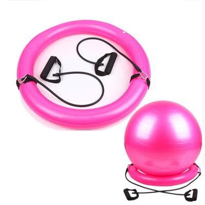 China Comfortable Yoga Ball Stability Base Ring Anti-Burst Stability Yoga Ball Chair with Adjustable Resistance Bands for Yoga Gym Exercise for sale