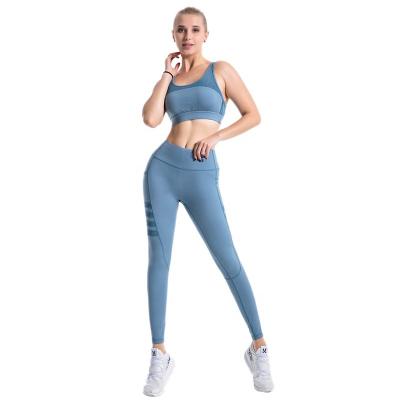 China Breathable Workout Sports Bra Tops And Leggings Women Elastic Breathable Yoga Spandex Fitness Suit for sale