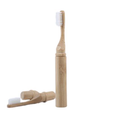 China Printing Logo Manual Eco Friendly Bent Bamboo Charcoal Toothbrushes Collapsible With Replacement Heads for sale