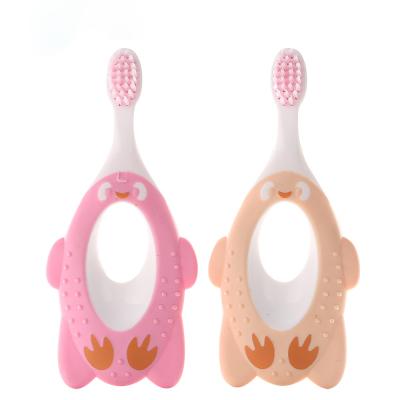 China Food Grade Infant Ultra Soft Pad Silicone Baby Training Toothbrushes For 1-3 Years Old for sale