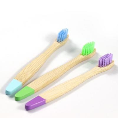 China OEM Wholesale Disposable Natural Biodegradable Bamboo Handle Kids Toothbrushes With Carton Packing for sale