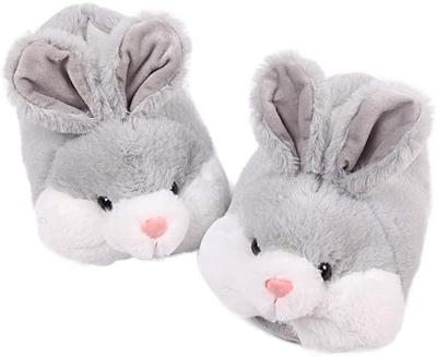 China Bunny Slippers Customized Cute Plush Round Classic Animal Rabbit Slippers Warm Winter Kids and Women Home Shoes for sale