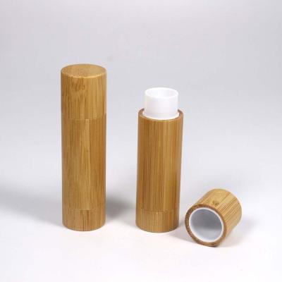 China Eyelash Mascara Magic Wand Brush Round Natural Bamboo Tube Container Natural Bamboo Lipstick Tube DIY Lipstick Cosmetic Tube for sale