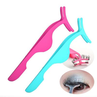 China Special False Eyelashes Eyelash Curler Stainless Auxiliary Tweezers Clip Makeup Cosmetic Tool for sale