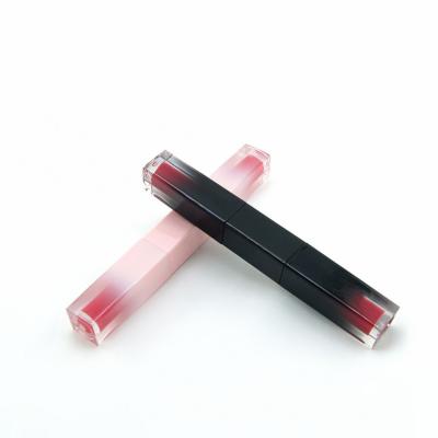 China Lipstick bottles goods in pink lip gloss tube lip enamel square tube double gradient running bottle for sale