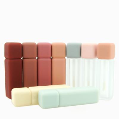 China White Lipstick Tube Lip Gloss Tube Paint Lipstick Bottles Texture Multicolor Rubber Enamel Heavy Matte Lip Tube for sale