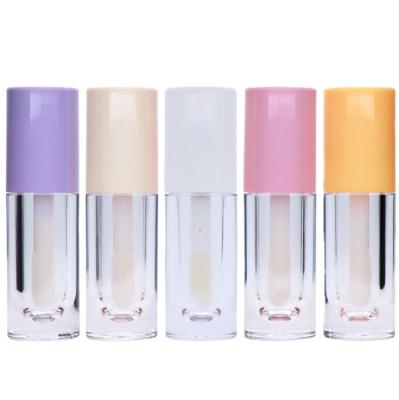 China Empty Lip Gloss Tubes 6.5ml Purple Pink Lip Gloss Tube Wholesale Lip Gloss Cosmetic Nude Short Container Large Brush Lip Gloss for sale