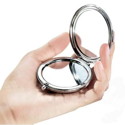 China Mini Lighted Makeup Mirror Pocket Around Double Side Women Girls Cosmetic Stainless Fashion Hand Vanity Mirrors Small for sale