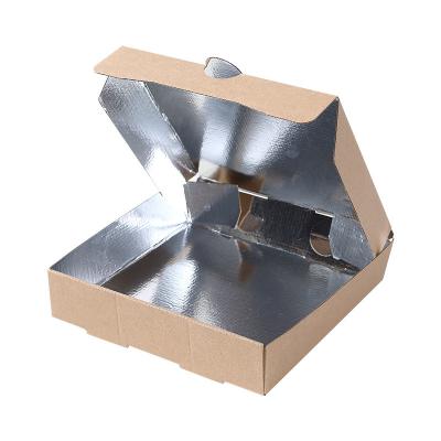 China Recyclable Customized Logo Takeaway Frozen Food Insulated Packaging Boxes Folding Aluminum Foil Pizza Box for sale